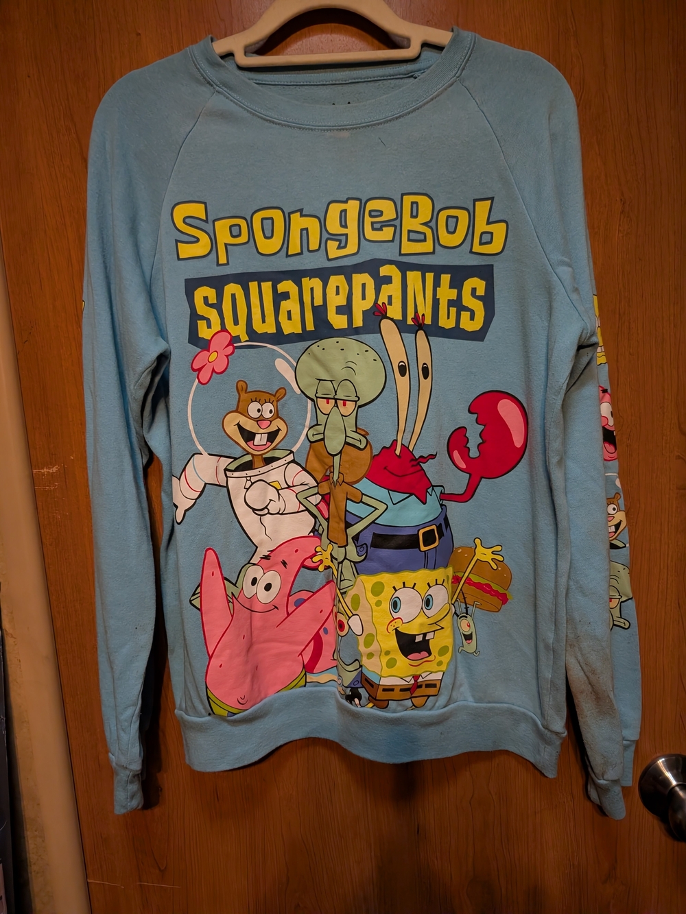 SpongeBob SquarePants Blue Graphic Crewneck Sweater